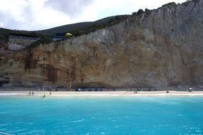 people on the beach of a tropical island