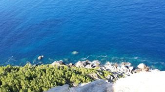 view to the sea from high rock