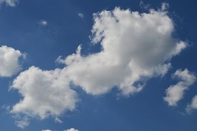 fluffy clouds in blue sky view