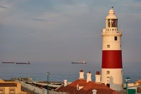 lighthouse in the evening sun lights