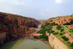 panoramic view of malaprabha river in india, karnataka