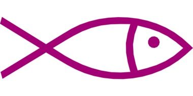 abstract purple outline of fish