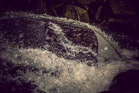 stones mountains waterfall