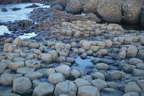 The Giant's Causeway is an area of about 40,000 interlocking basalt columns