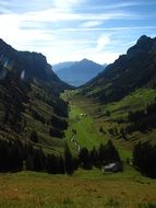 peaceful summer panorama in switzerland alps