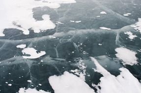 Frost lake in winter