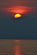 Beautiful and colorful sunset above Garda lake in Italy