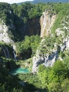 Landscape of Plitvice lakes in Croatia