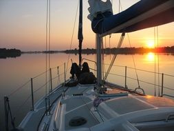 yacht on the water in Masuria