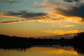 amazing sunset on the water