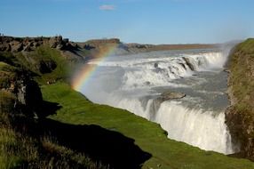 Rainbow over the waterfall