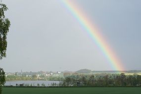 rainbow over the lake arch mood