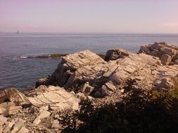 rocky seaside at sunny day