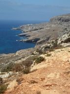 panorama of the rocky coast of the Mediterranean