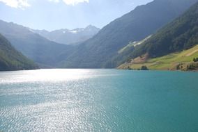 Vernagter lake near the mountains