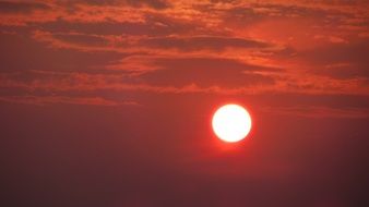 Bright sunset in the sky