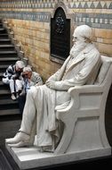 white statue darwin museum