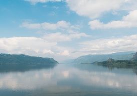 reflection of clouds in a lake