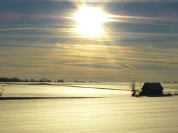 winter snow sunny morning landscape