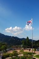 flag on Bukhansan mountain