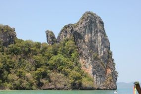 Landscape of the steep mountain by the sea