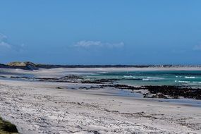 empty wild beach with white sand