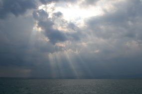 Beautiful Lago Di Garda Lake in light in winter