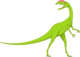 drawn green prehistoric dinosaur