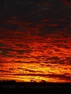bright golden sunset on the horizon