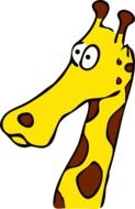 Beautiful cartoon African giraffe in wildlife clipart