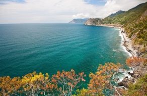 landscape of picturesque coastline of liguria