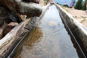 the water in the wooden line in Tyrol