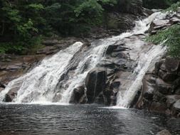 waterfall flowing wild scenic