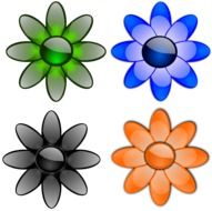 glossy flowers
