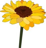 clipart of painted sunflower