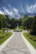 park path in istanbul on a sunny day