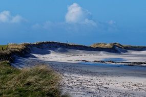 sand dunes on the coastline on a sunny day