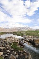 stream among the stones in the open nature