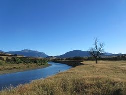 quiet narrow mountain river