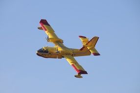 Yellow fire fighting aircraft