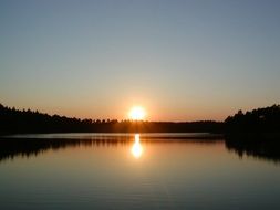 sunset on the forest horizon