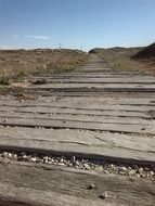 wooden path on the beach