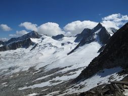 Landscape with the Alpine Mountains in the snow