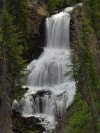 beautiful waterfall in Yellowstone National park