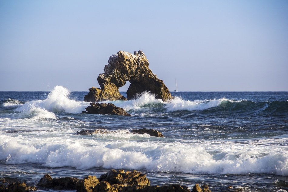 rocky arch on the ocean