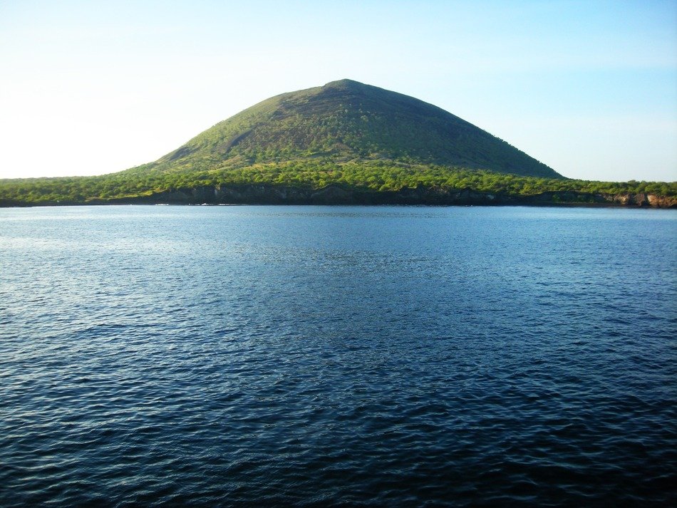 beautiful green hill near the ocean