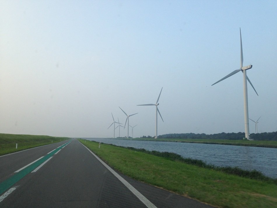 wind turbines along the highway in new zealand
