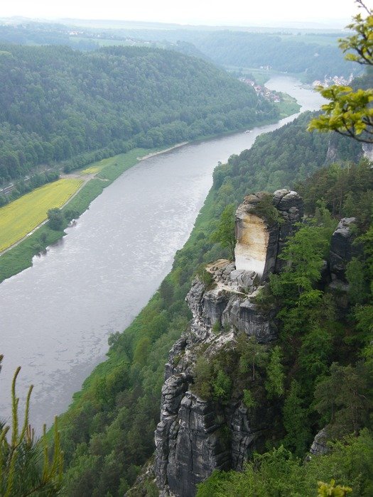 top view of the picturesque scenery along the Elbe River
