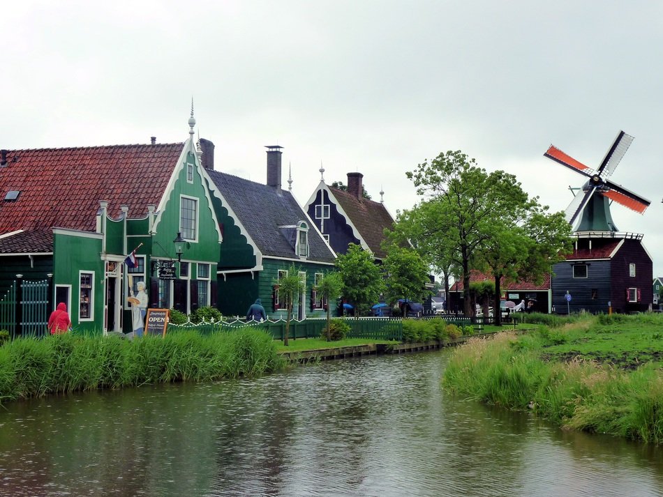 cute historic windmill in holland