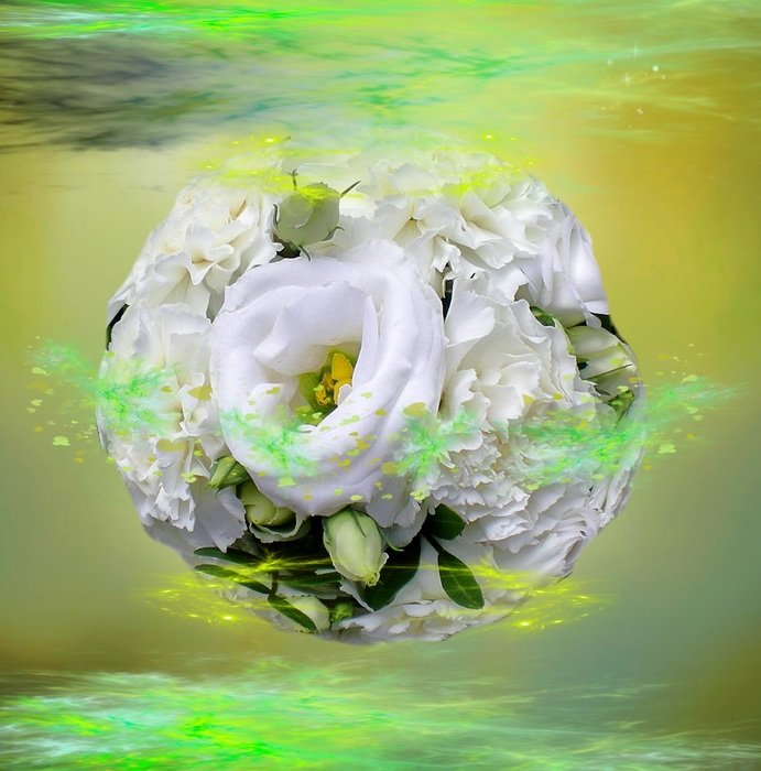 wedding bouquet on abstract background